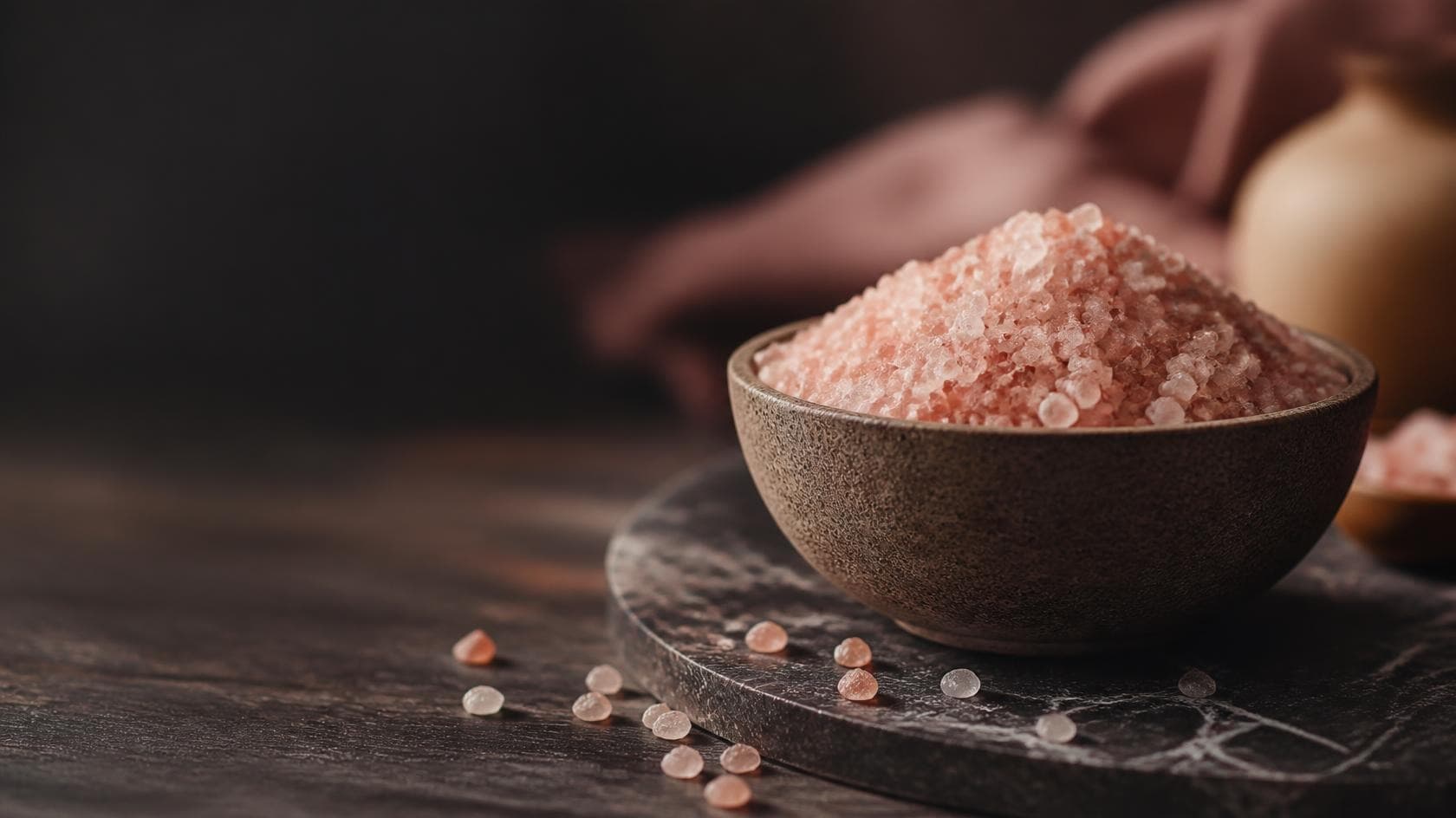 Bowl of fine pink Himalayan salt