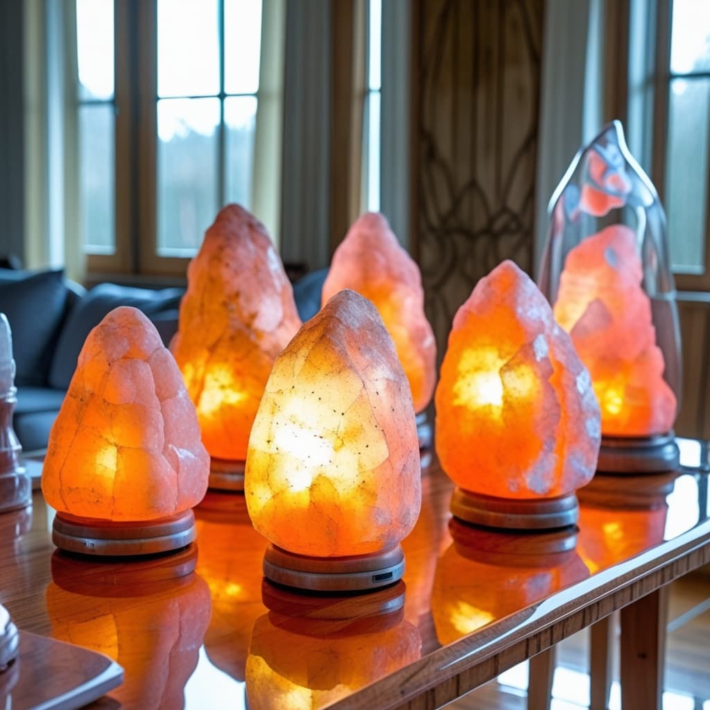 Natural Himalayan salt lamp, warm glow